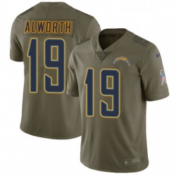 Youth Nike Los Angeles Chargers 19 Lance Alworth Limited Olive 2017 Salute to Service NFL Jersey