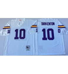 Men Minnesota Vikings 10 Fran Tarkenton White M&N Throwback Jersey