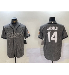 Men Minnesota Vikings 14 Sam Darnold Grey Cool Base Stitched Baseball Jersey