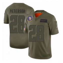 Men Minnesota Vikings 28 Adrian Peterson Limited Camo 2019 Salute to Service Football Jersey