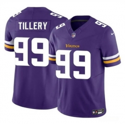 Men Minnesota Vikings 99 Jerry Tillery Purple 2023 F U S E  Vapor Untouchable Limited Stitched Jersey