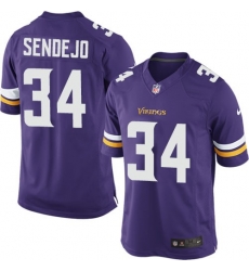 Men Nike Minnesota Vikings #34 Andrew Sendejo Purple Limited NFL Jersey