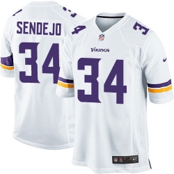 Men Nike Minnesota Vikings #34 Andrew Sendejo White Game NFL Jersey