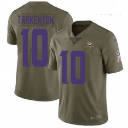 Mens Nike Minnesota Vikings 10 Fran Tarkenton Limited Olive 2017 Salute to Service NFL Jersey