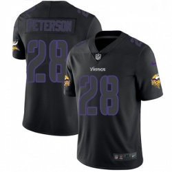 Mens Nike Minnesota Vikings 28 Adrian Peterson Limited Black Rush Impact NFL Jersey