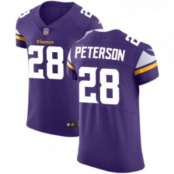 Mens Nike Minnesota Vikings 28 Adrian Peterson Purple Team Color Vapor Untouchable Elite Player NFL Jersey