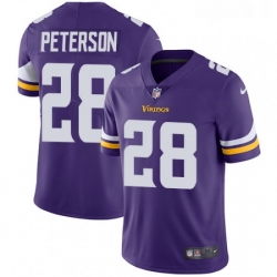 Mens Nike Minnesota Vikings 28 Adrian Peterson Purple Team Color Vapor Untouchable Limited Player NFL Jersey