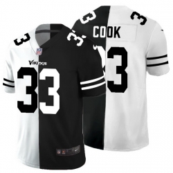 Minnesota Vikings 33 Dalvin Cook Men Black V White Peace Split Nike Vapor Untouchable Limited NFL Jersey