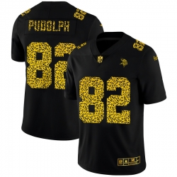 Minnesota Vikings 82 Kyle Rudolph Men Nike Leopard Print Fashion Vapor Limited NFL Jersey Black