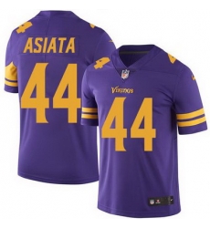 Nike Vikings #44 Matt Asiata Purple Mens Stitched NFL Limited Rush Jersey