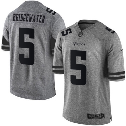 Nike Vikings #5 Teddy Bridgewater Gray Mens Stitched NFL Limited Gridiron Gray Jersey