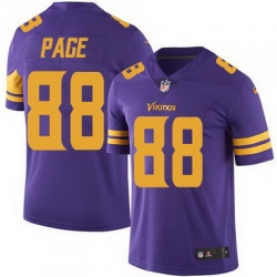 Nike Vikings #88 Alan Page Purple Mens Stitched NFL Limited Rush Jersey