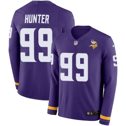 Nike Vikings #99 Danielle Hunter Purple Team Color Men Stitched NFL Limited Therma Long Sleeve Jersey