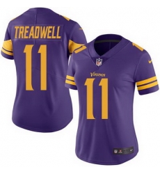 Nike Vikings #11 Laquon Treadwell Purple Womens Stitched NFL Limited Rush Jersey