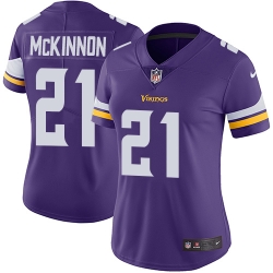 Nike Vikings #21 Jerick McKinnon Purple Team Color Womens Stitched NFL Vapor Untouchable Limited Jersey