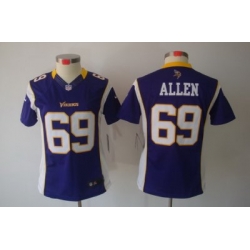 Nike Women Minnesota Vikings #69 Allen Purple(Women Limited Jerseys)