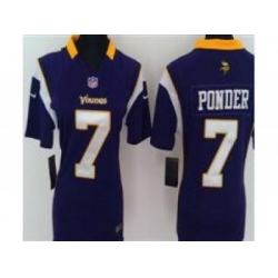 Nike Women Minnesota Vikings #7 Christian Ponder Purple Jerseys