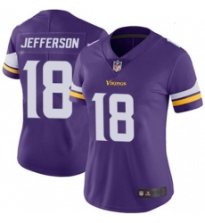 Women Minnesota Vikings 18 Justin Jefferson Purple 2023 F U S E Vapor Untouchable Limited Stitched Jersey