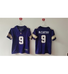 Women Minnesota Vikings 9 J J  McCarthy Purple F U S E Throwback Vapor Untouchable Limited Stitched Jersey