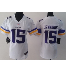 Women Nike Minnesota Vikings 15 Greg Jennings White Game NFL Football Jerseys 2013 New Style