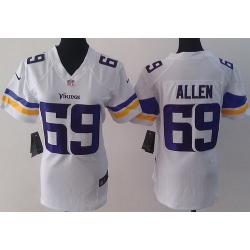 Women Nike Minnesota Vikings 69 Jared Allen White Game NFL Football Jerseys 2013 New Style