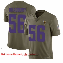 Vikings 56 Garrett Bradbury Olive Youth Stitched Football Limited 2017 Salute to Service Jersey