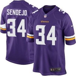 Youth Nike Minnesota Vikings #34 Andrew Sendejo Purple NFL Jersey