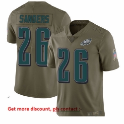 Eagles 26 Miles Sanders Olive Men Stitched Football Limited 2017 Salute To Service Jersey