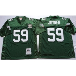 Eagles 59 Seth Joyner Green Throwback Jersey