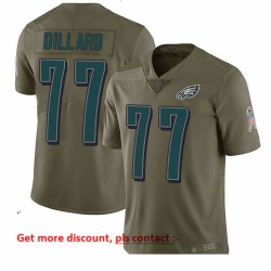 Eagles 77 Andre Dillard Olive Men Stitched Football Limited 2017 Salute To Service Jersey