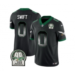 Men Philadelphia Eagles 0 D 27Andre Swift Black 2023 F U S E  Throwback Vapor Untouchable Limited Stitched Football Jersey