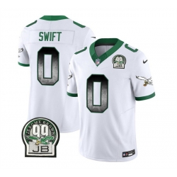 Men Philadelphia Eagles 0 D 27Andre Swift White 2023 F U S E  Throwback Vapor Untouchable Limited Stitched Football Jersey