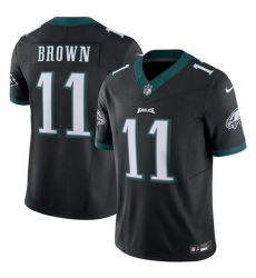 Men Philadelphia Eagles 11 A J Brown Black 2023 F.U.S.E. Vapor Untouchable Limited Stitched Football Jersey