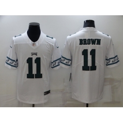 Men Philadelphia Eagles 11 A J Brown White Team Logo Cool Edition Stitched jersey