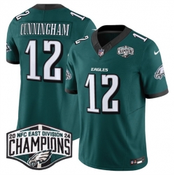 Men Philadelphia Eagles 12 Randall Cunningham Green 2024 New NFC East Champions F U S E  Vapor Untouchable Limited Stitched Football Jersey