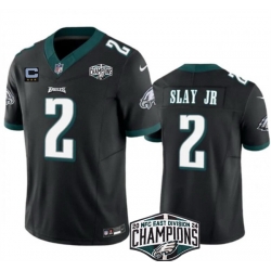 Men Philadelphia Eagles 2 Darius Slay JR Black 2024 NFC East Champions With 3 Star C Patch F U S E  Vapor Untouchable Limited Stitched Football Jersey