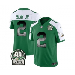 Men Philadelphia Eagles 2 Darius Slay JR Green White 2023 F U S E  Throwback Vapor Untouchable Limited Stitched Football Jersey