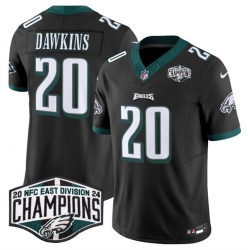 Men Philadelphia Eagles 20 Brian Dawkins Black 2024 NFC East Champions F U S E  Vapor Untouchable Limited Stitched Football Jersey