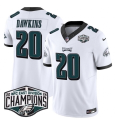 Men Philadelphia Eagles 20 Brian Dawkins White 2024 NFC East Champions F U S E  Vapor Untouchable Limited Stitched Football Jersey