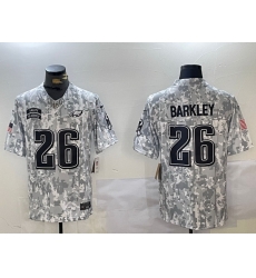 Men Philadelphia Eagles 26 Saquon Barkley 2024 F U S E Arctic Camo Salute To Service Limited Stitched Football Jersey