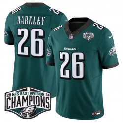 Men Philadelphia Eagles 26 Saquon Barkley Green 2024 New NFC East Champions F U S E  Vapor Untouchable Limited Stitched Football Jersey