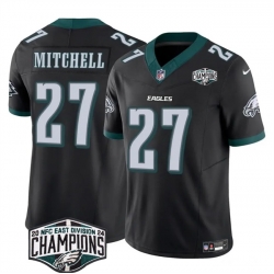 Men Philadelphia Eagles 27 Quinyon Mitchell Black 2024 New NFC East Champions F U S E  Vapor Untouchable Limited Stitched Football Jersey