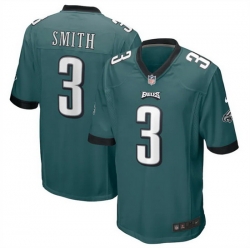 Men Philadelphia Eagles 3 Nolan Smith Green Stitched Game Jersey