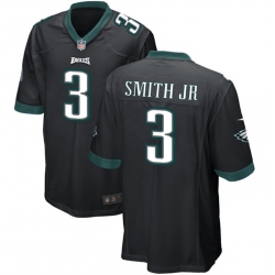 Men Philadelphia Eagles 3 Nolan Smith JR Black 2023 Draft Stitched Game Jersey