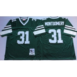 Men Philadelphia Eagles 31 Wilbert Montgomery Green M&N Throwback Jersey