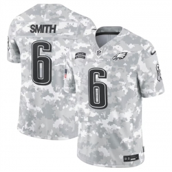 Men Philadelphia Eagles 6 DeVonta Smith 2024 Arctic Camo Salute To Service Limited Stitched Football Jersey