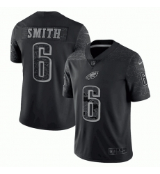 Men Philadelphia Eagles 6 DeVonta Smith Black Reflective Limited Stitched Jersey