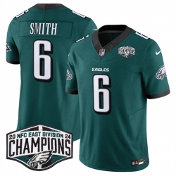 Men Philadelphia Eagles 6 DeVonta Smith Green 2024 New NFC East Champions F U S E  Vapor Untouchable Limited Stitched Football Jersey