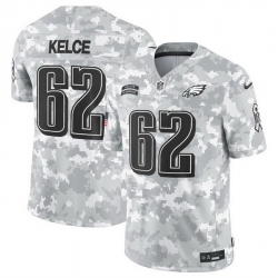 Men Philadelphia Eagles 62 Jason Kelce 2024 F U S E Arctic Camo Salute To Service Limited Stitched Football Jersey