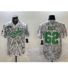 Men Philadelphia Eagles 62 Jason Kelce Arctic Camo Salute To Service Limited Stitched Jersey